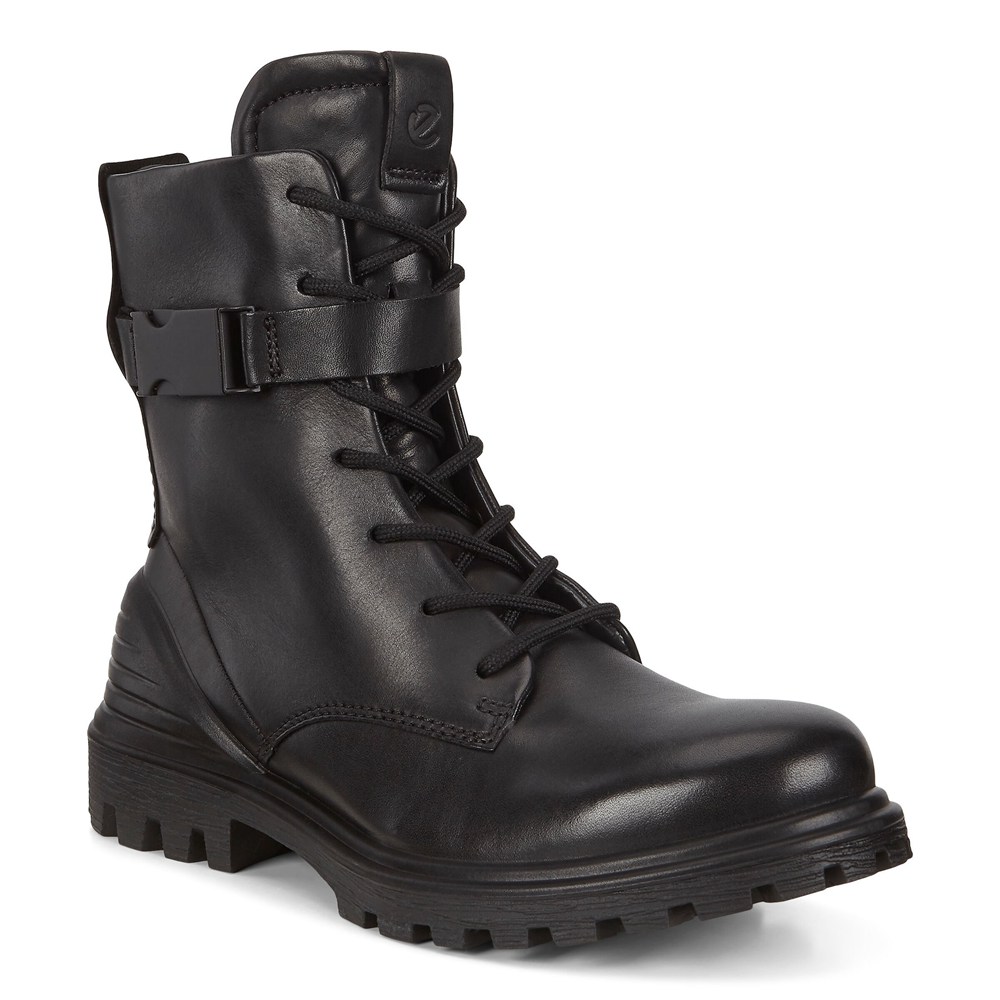 Womens Boots - ECCO Tredtray Mid-Cut Buckled - Black - 1450MTKVE